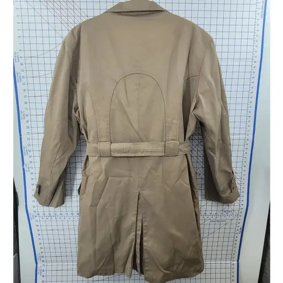 Princine Imports Vintage Beige Double Breasted Trench Coat Classic Style